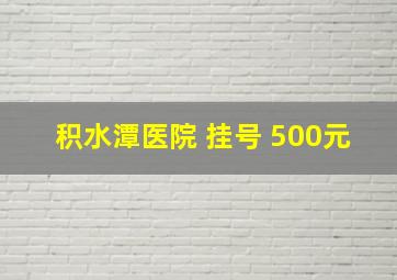 积水潭医院 挂号 500元